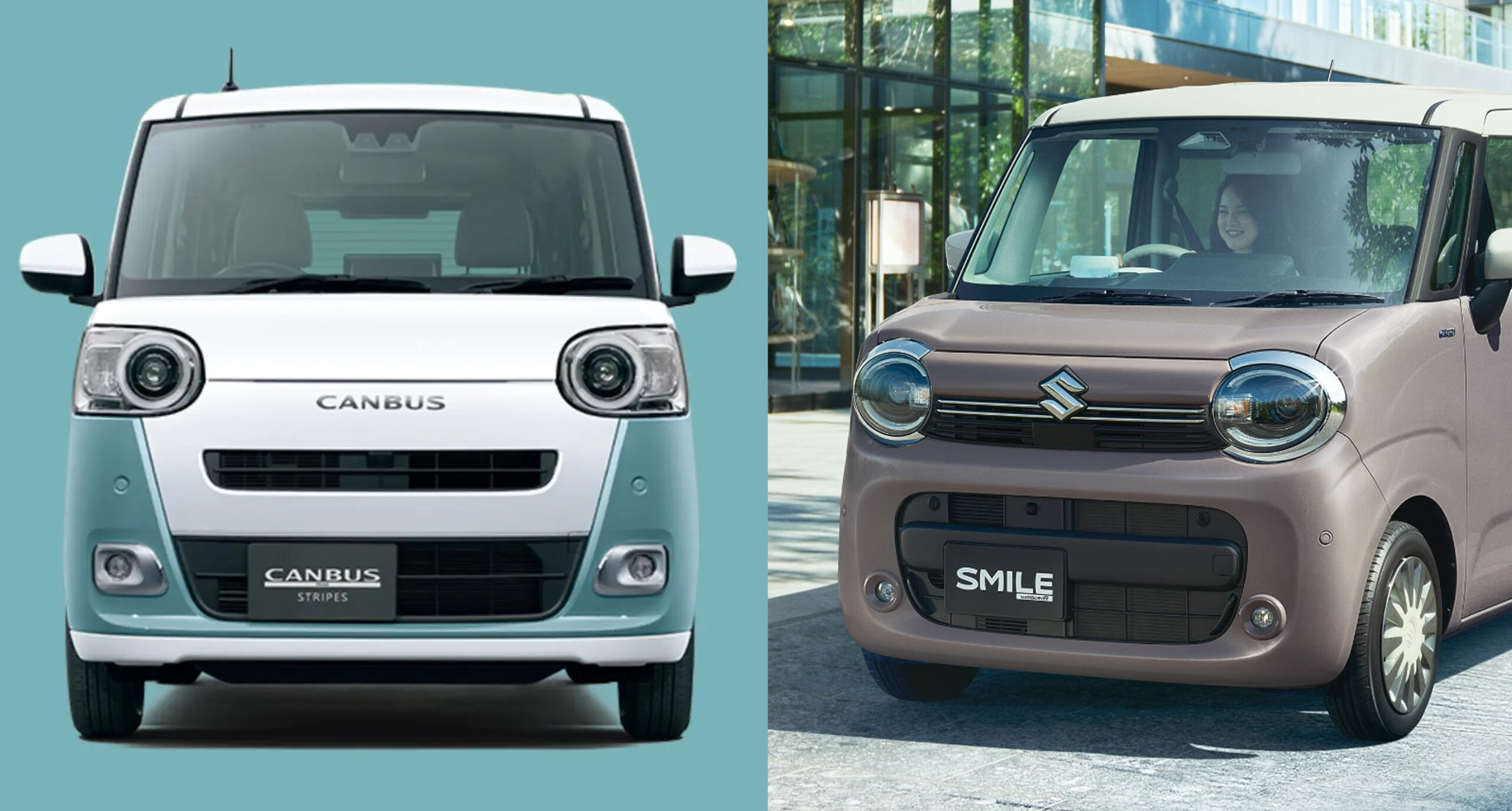 カワイイ系スライドドア軽自動車、ダイハツ・ムーヴキャンバスとスズキ